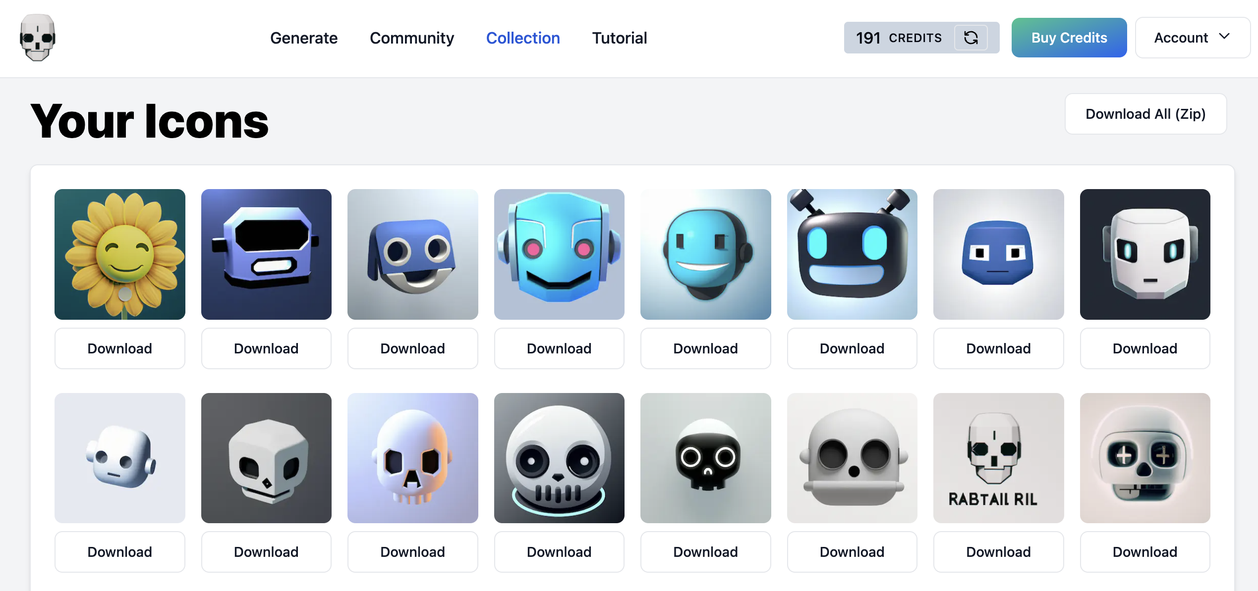 Generated icons collection