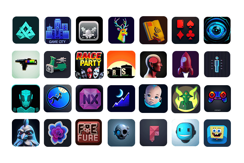 an image of a bunch of nice looking icons generated using AI