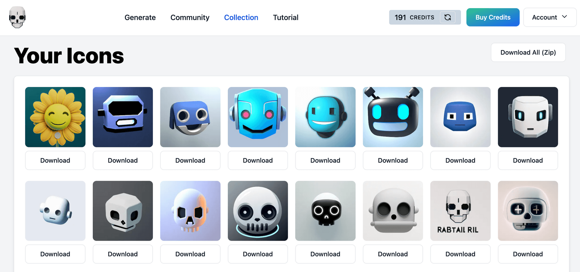 Generated icons collection